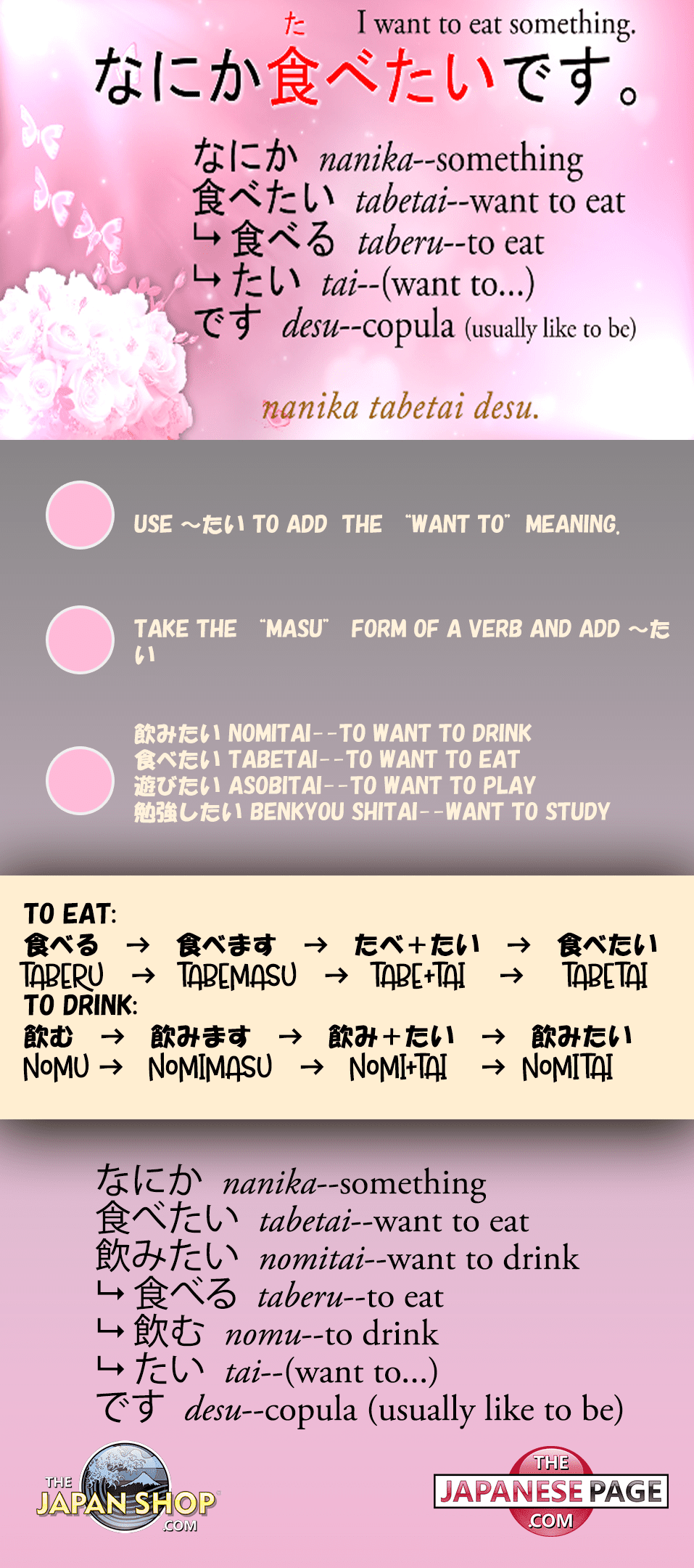 how to say I want to in Japanese?