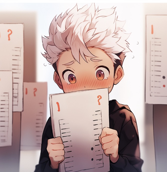 boy holding up test paper