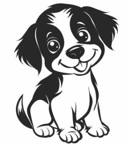 a very cute kawaii puppy cartoon